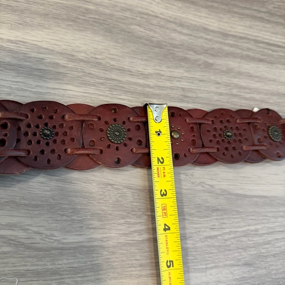 NWT, Fossil, Vintage, Genuine Leather Concho Belt, Y2K, Grunge | Large - Picture 3 of 6
